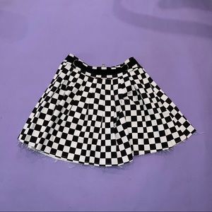 Checkered circle skirt